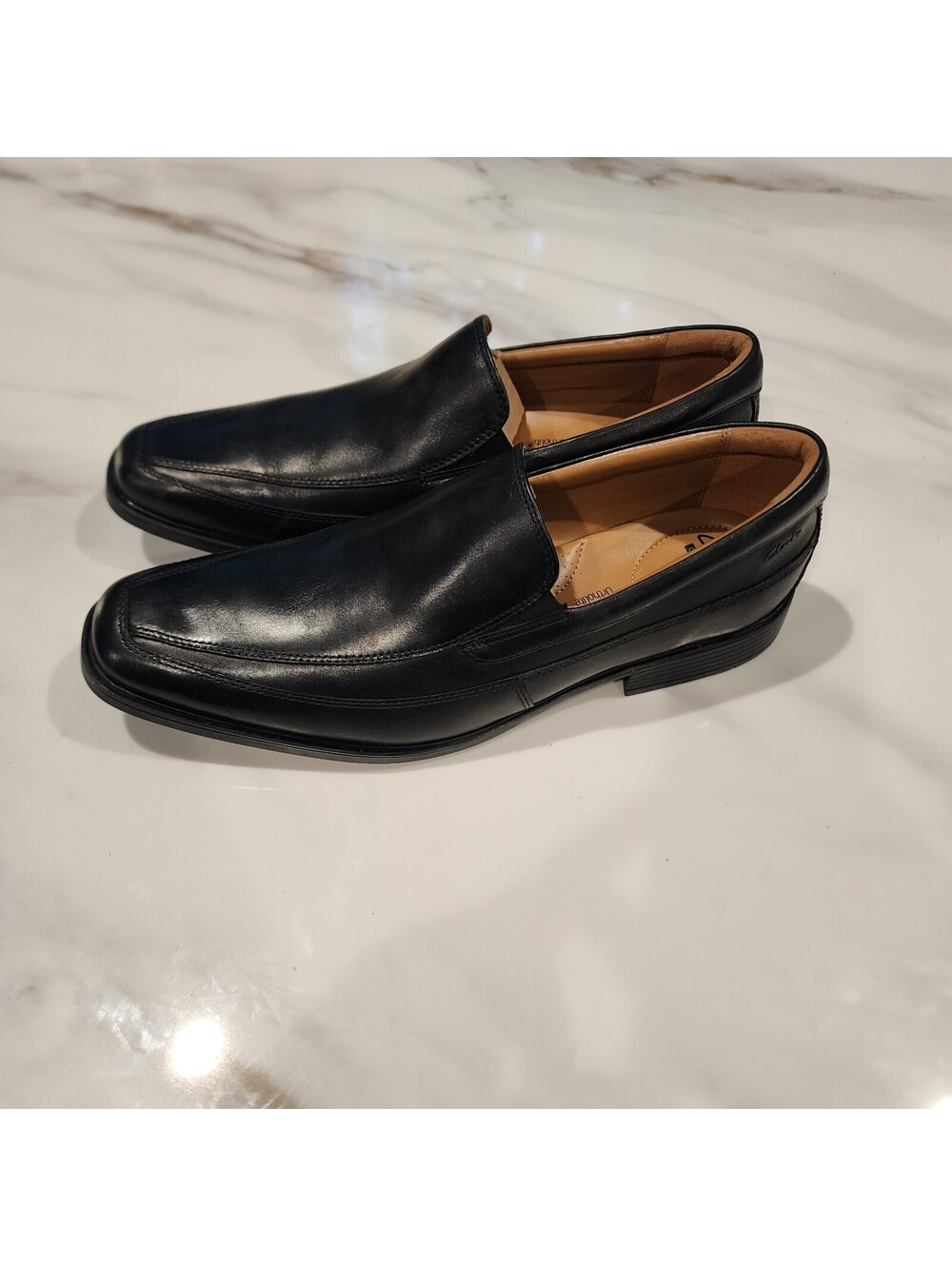 Clarks Collection Men’s Black Leather Slip-On Loafers Size 12 New No Box